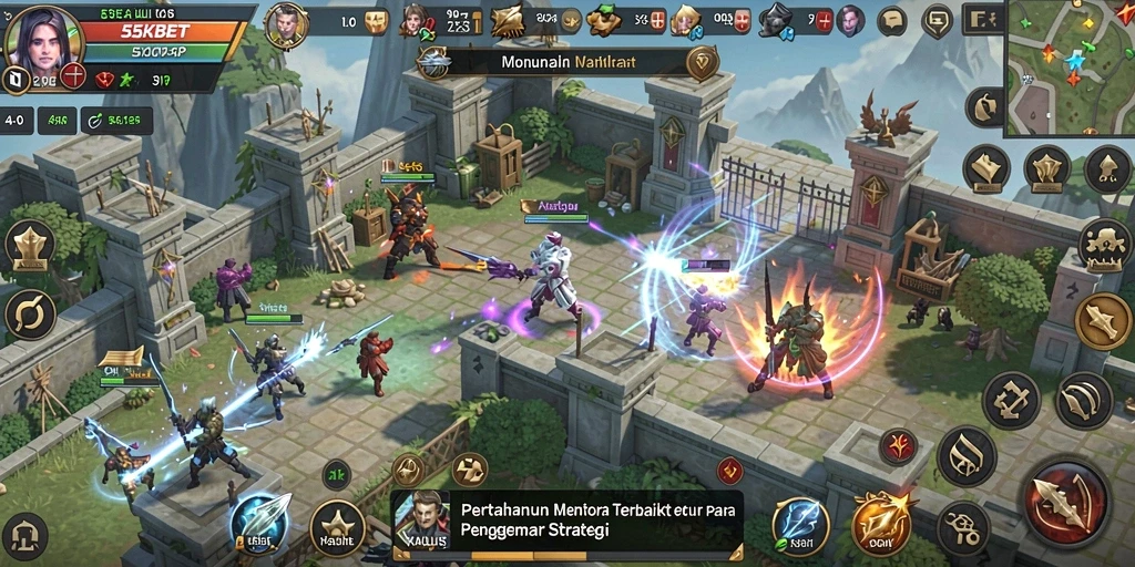 Menampilkan aksi menegangkan di game Tower Defense 55KBET.