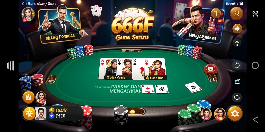 Tampilan permainan poker yang mendebarkan di 666F.