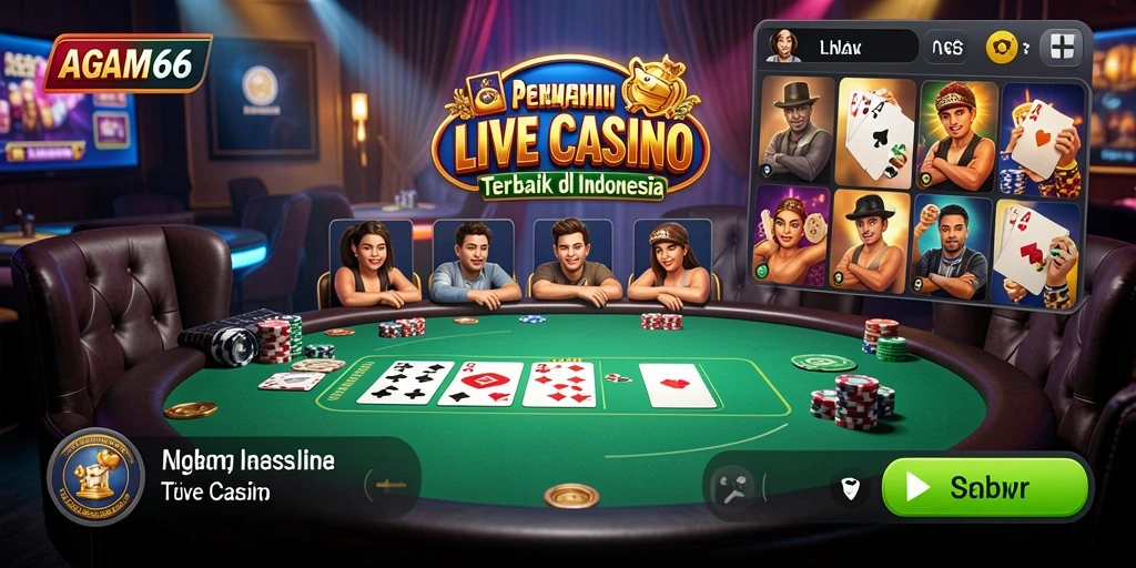 Tampilan gameplay Live Casino AGAM66 yang seru dan interaktif.