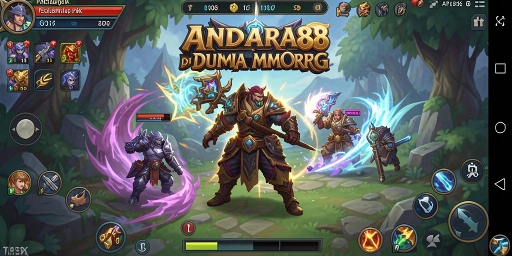 Tangkapan layar <strong>ANDARA88</strong> menampilkan pertarungan epik dalam dunia MMORPG yang menawan.