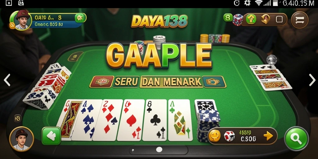 Tampilan gameplay DAYA138 yang seru dalam permainan Gaple.