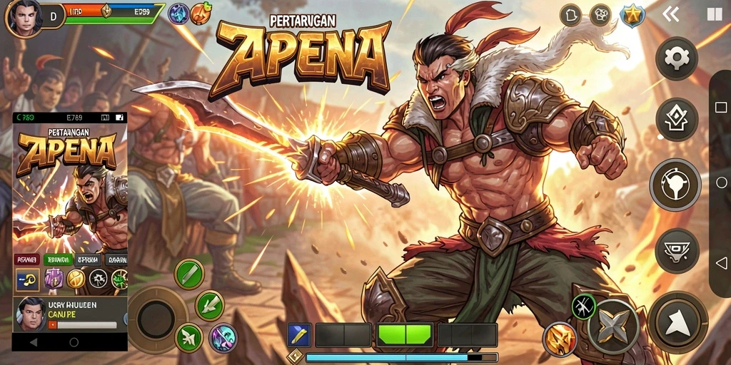 Screenshot gameplay EE789 menampilkan pertarungan yang seru dan dinamis.