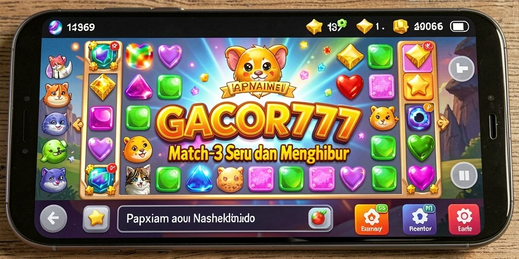 Tampilan gameplay GACOR777 yang menarik dalam genre Match-3.