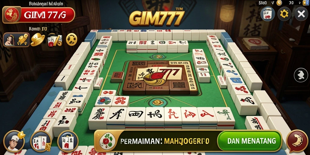 Tampilan gameplay Mahjong yang menarik dan interaktif.