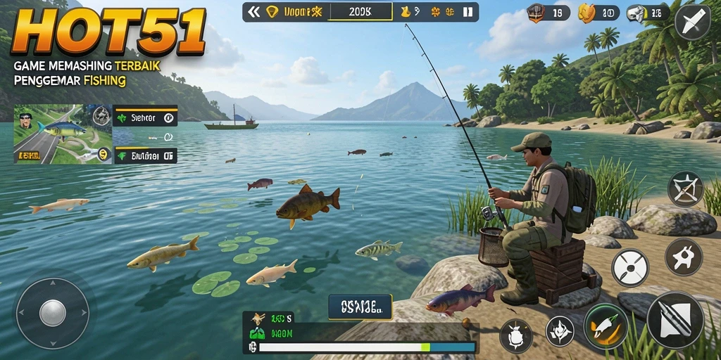 Tangkapan ikan besar dalam permainan HOT51 menunjukkan aksi memancing yang seru.
