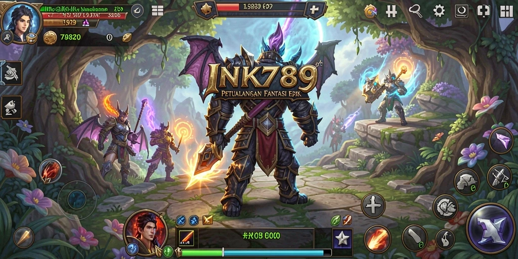 Screenshot gameplay INK789 menampilkan pertarungan epik dan grafis yang memukau.