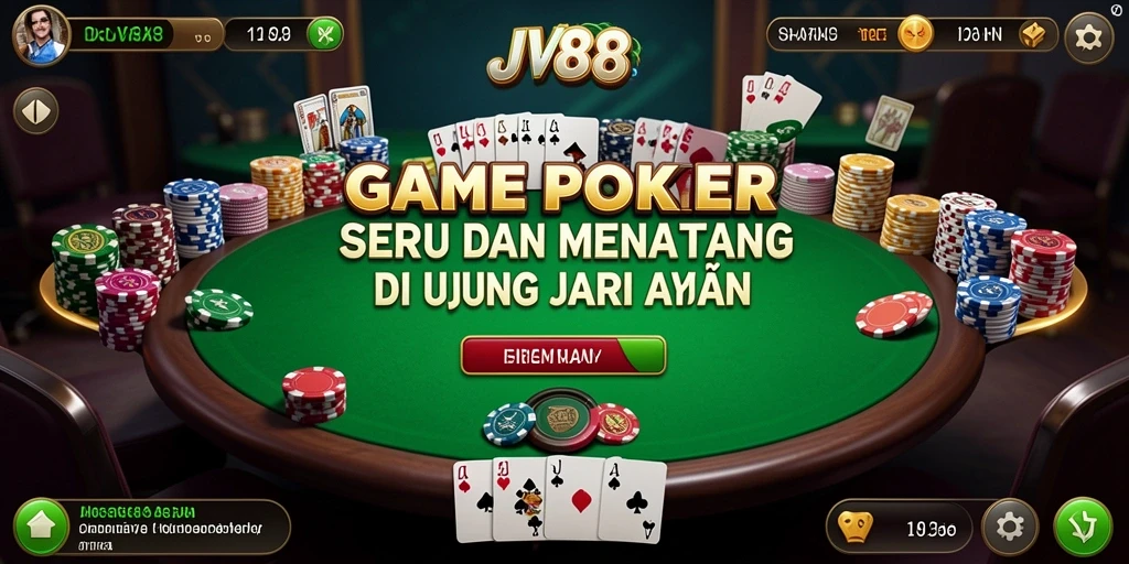 Tampilan menarik saat bermain Poker di JV88 dengan grafik berkualitas tinggi.