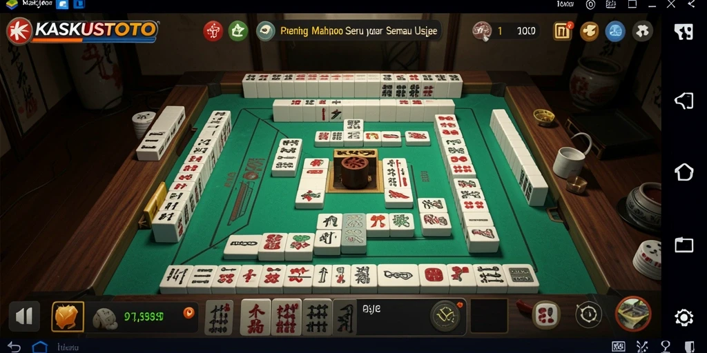Tampilan gameplay seru KASKUSTOTO dalam permainan Mahjong.