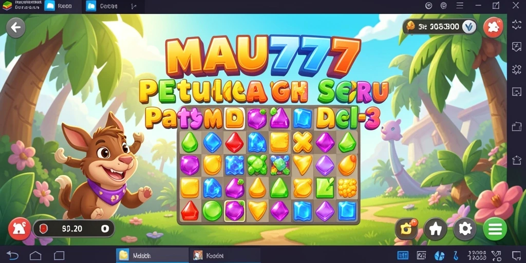 Screenshot MAU777 menampilkan gameplay Match-3 yang seru.