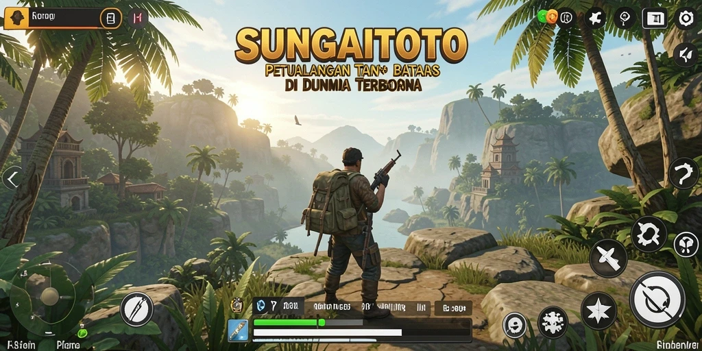 Tampilan gameplay SUNGAITOTO dalam dunia terbuka yang luas.