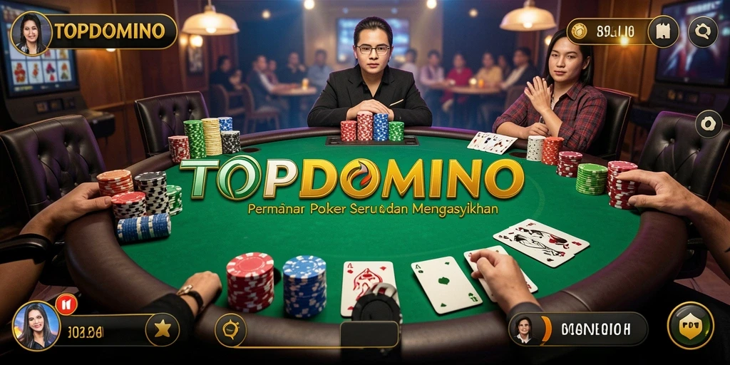 Tampilan gameplay Poker di TOPDOMINO yang seru dan menarik.