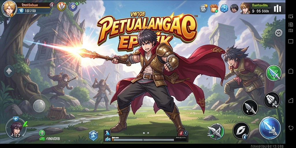 Tampilan gameplay mendebarkan dalam VW108 dengan grafis anime.
